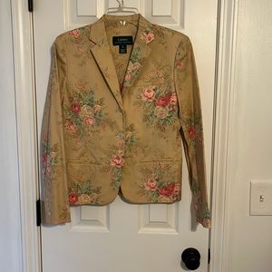 Ralph Lauren size 6 tan floral blazer